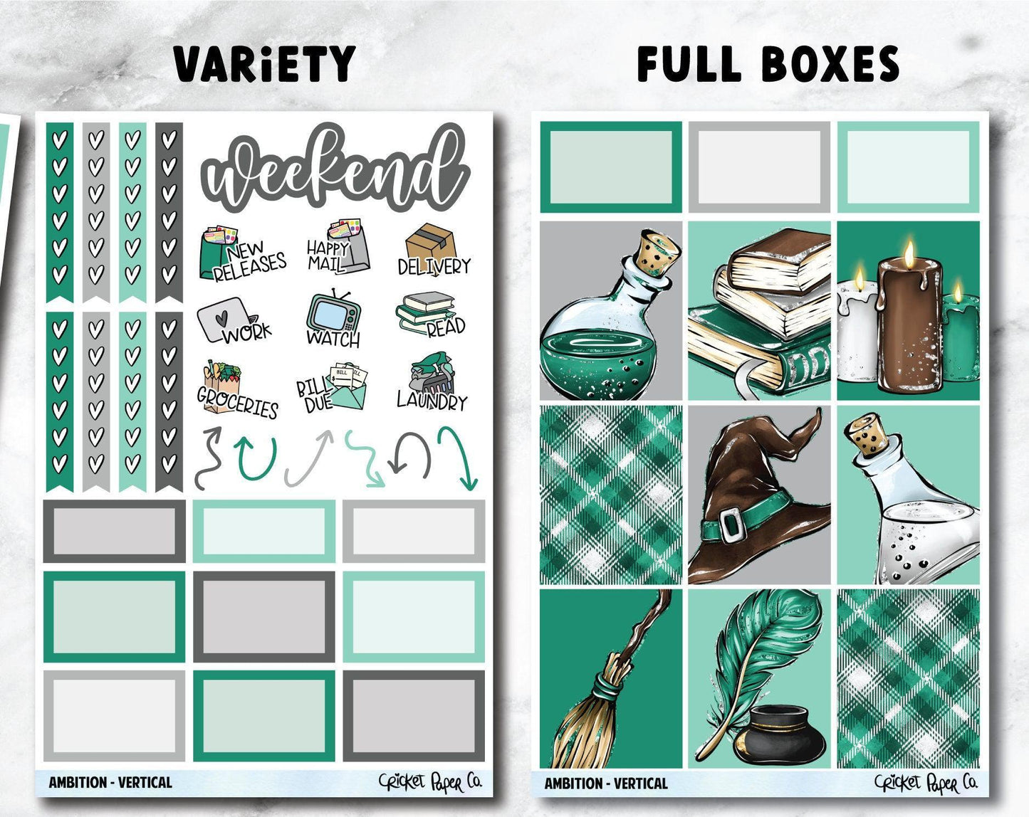 AMBITION Planner Stickers - Full Kit-Cricket Paper Co.