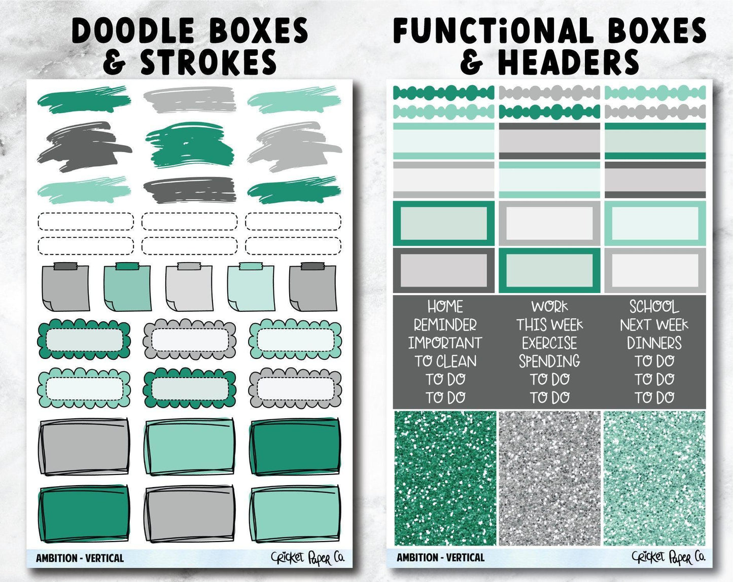 AMBITION Planner Stickers - Full Kit-Cricket Paper Co.