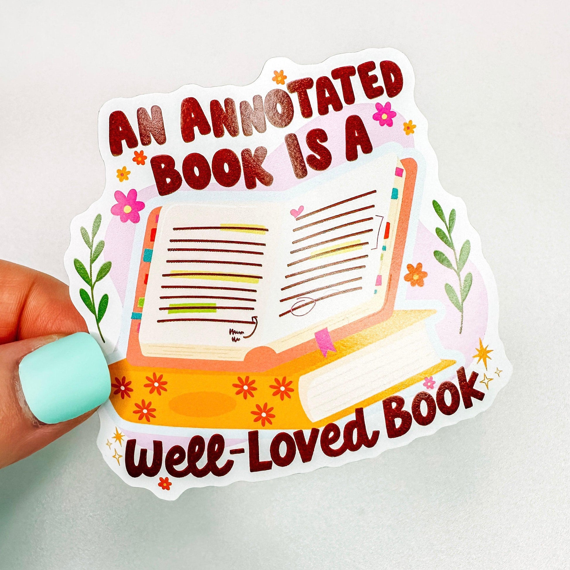 Annotated Books - Bookish Vinyl Sticker-Cricket Paper Co.