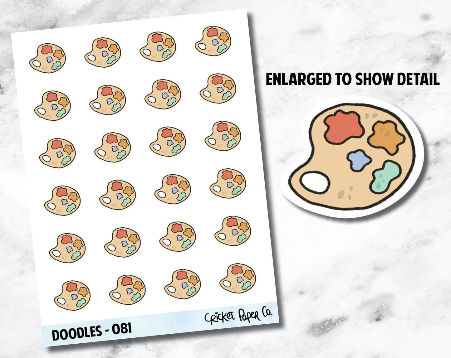 Artist Palette, Painting, Craft Time, Art Supplies Hand Drawn Doodles - 081-Cricket Paper Co.