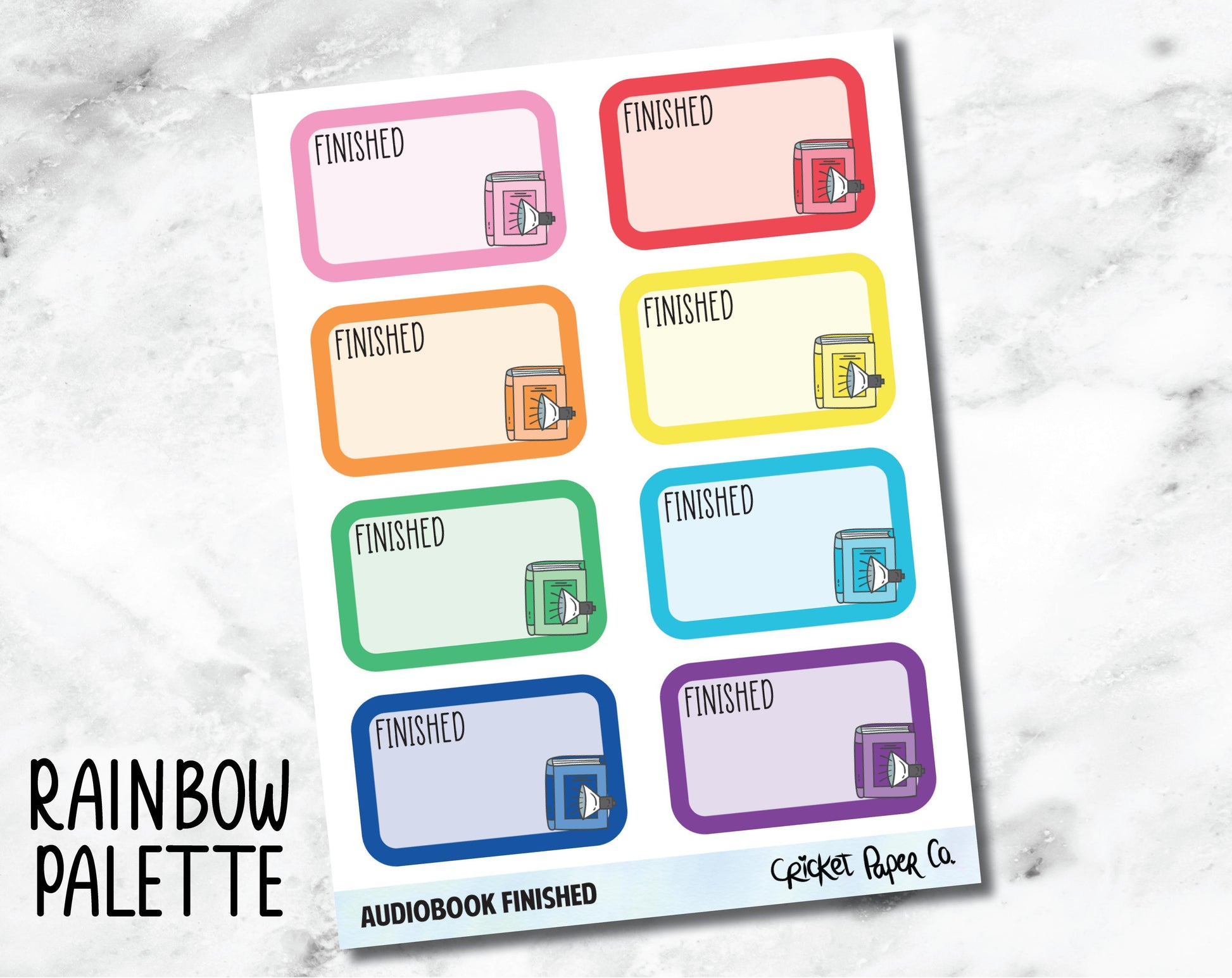 Audiobook Finished - Reading and Bookish Planner Stickers-Cricket Paper Co.