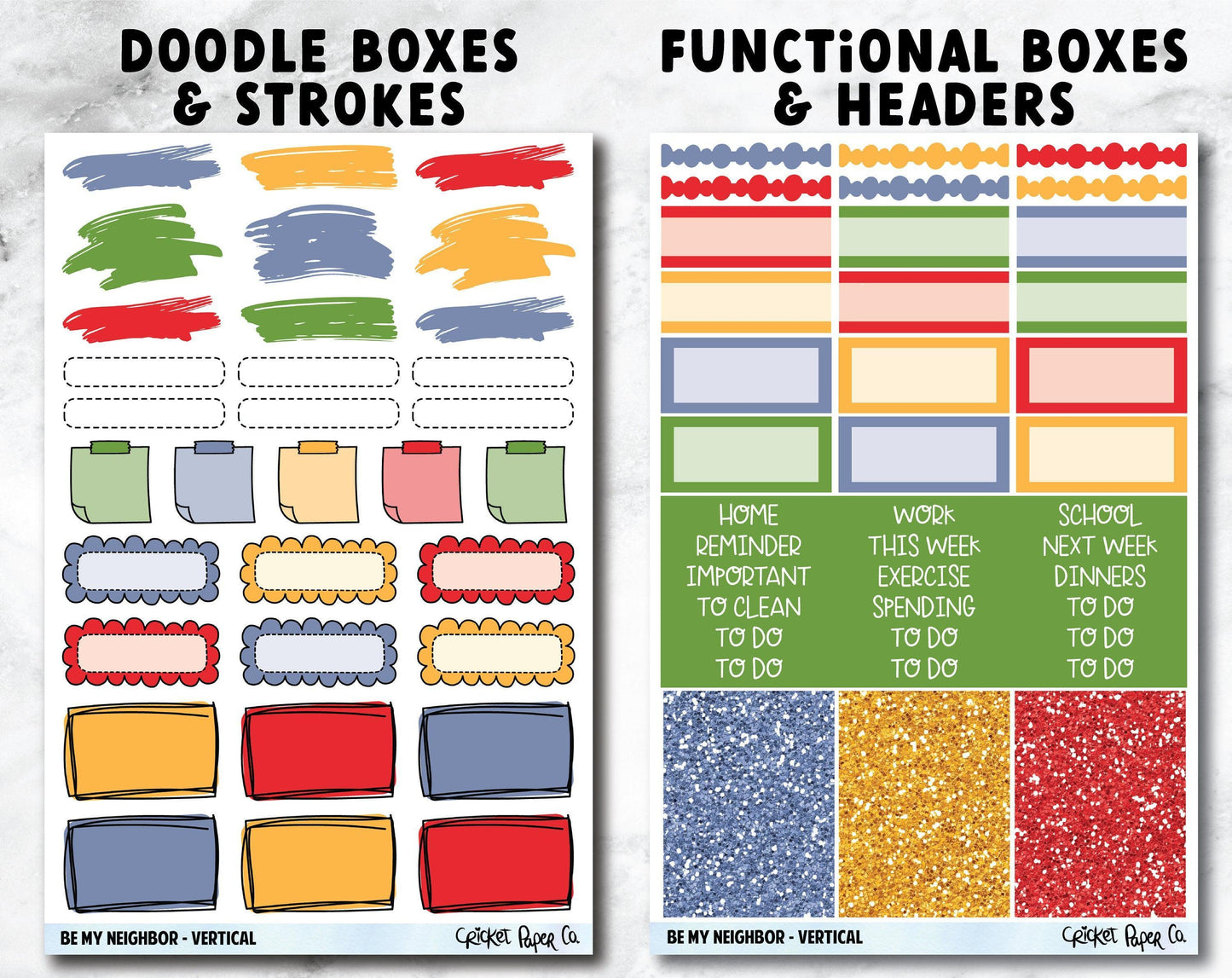 BE MY NEIGHBOR Planner Stickers - Full Kit-Cricket Paper Co.
