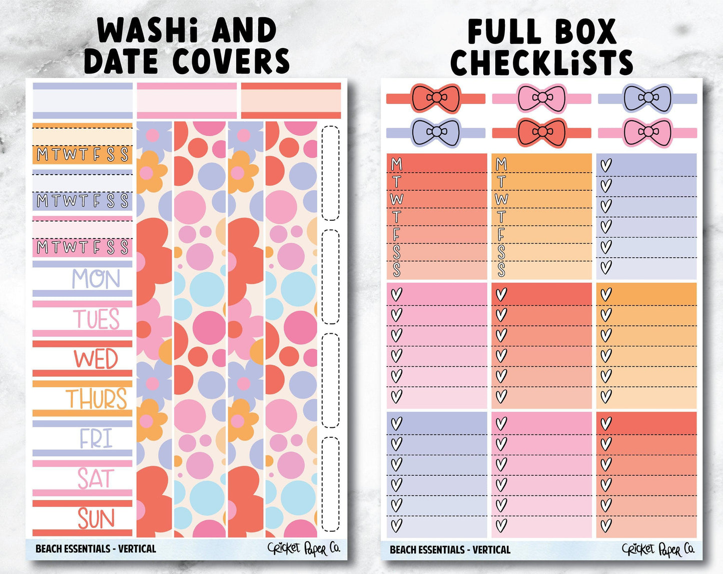 BEACH ESSENTIALS Planner Stickers - Full Kit-Cricket Paper Co.