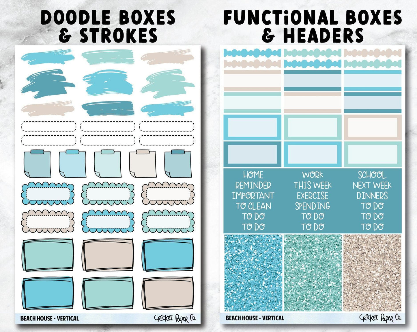 BEACH HOUSE Planner Stickers - Full Kit-Cricket Paper Co.