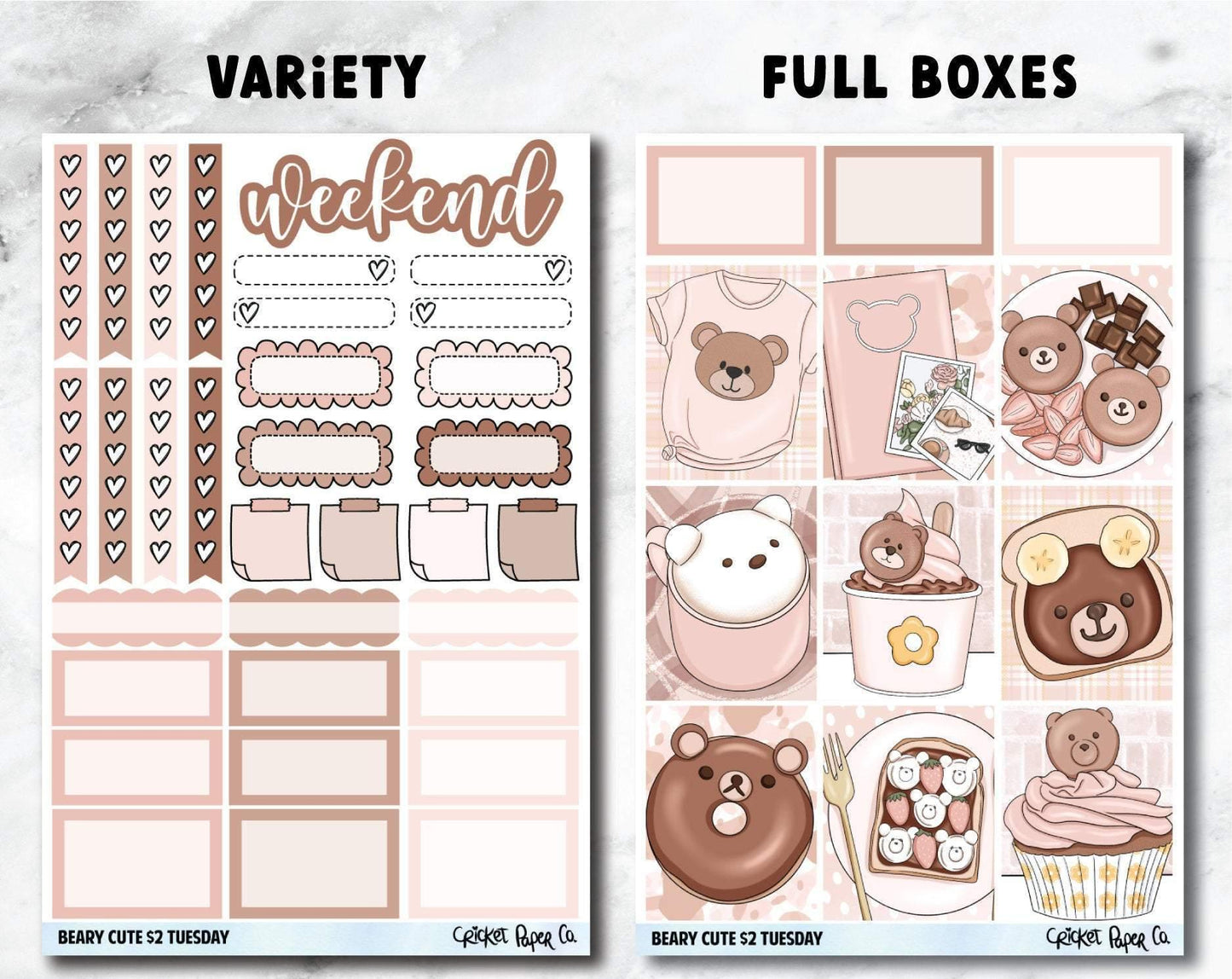 BEARY CUTE Planner Stickers - Full Kit-Cricket Paper Co.