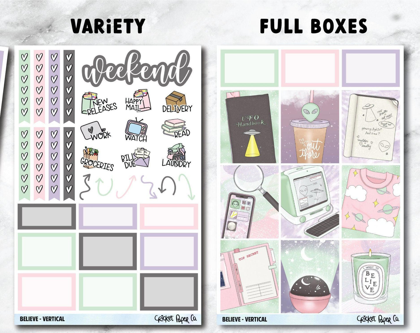 BELIEVE Planner Stickers - Full Kit-Cricket Paper Co.