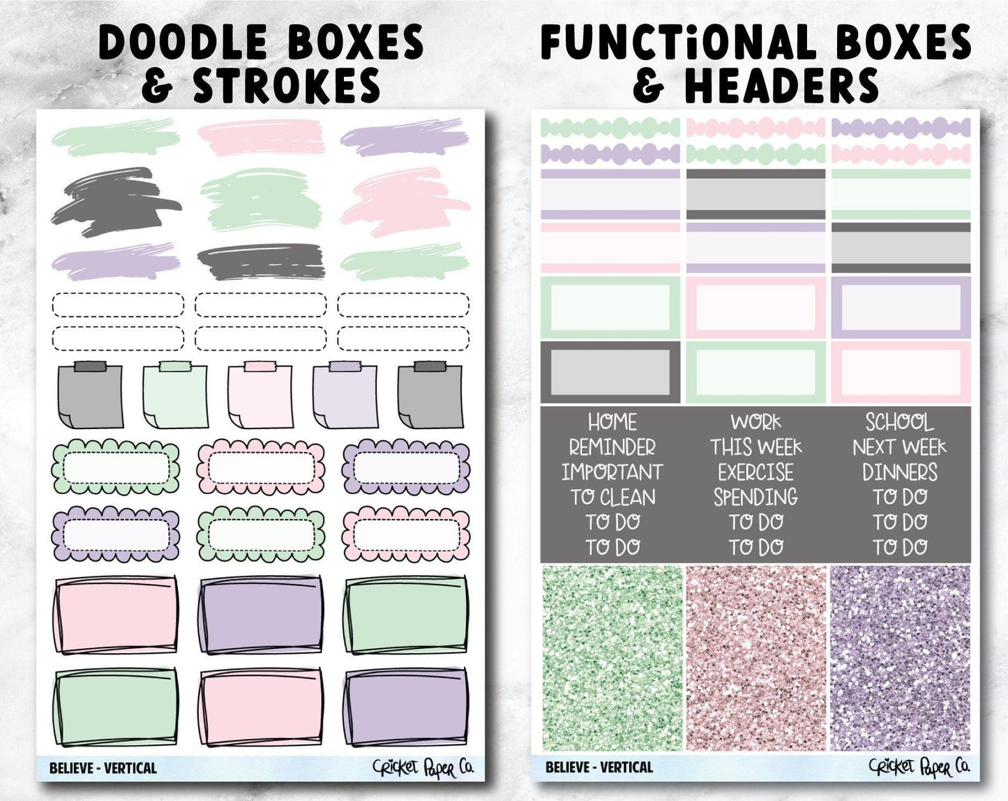 BELIEVE Planner Stickers - Full Kit-Cricket Paper Co.