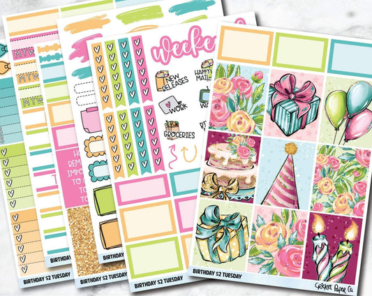 BIRTHDAY Planner Stickers - Full Kit-Cricket Paper Co.