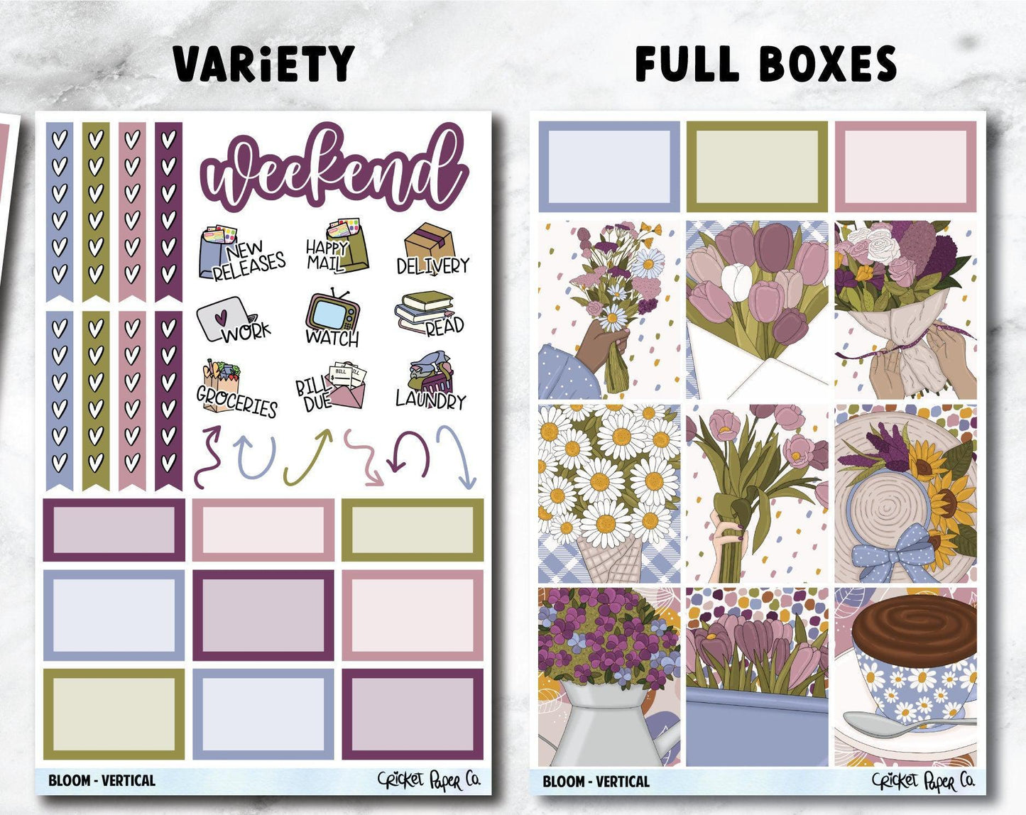 BLOOM Planner Stickers - Full Kit-Cricket Paper Co.
