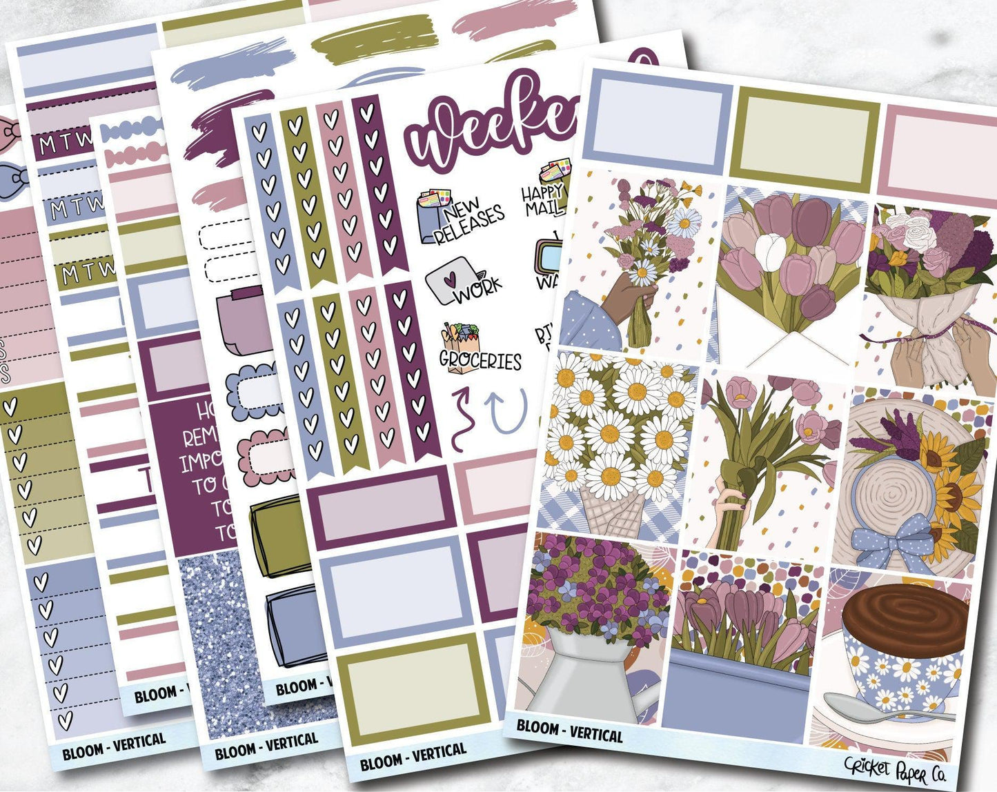 BLOOM Planner Stickers - Full Kit-Cricket Paper Co.