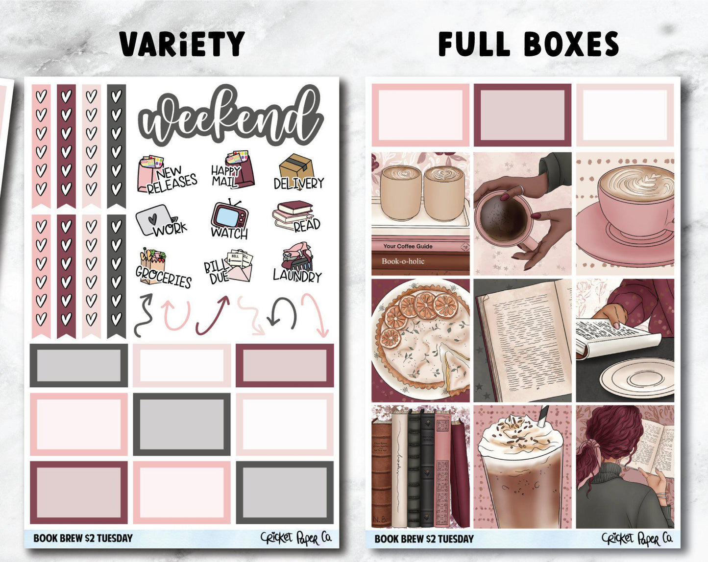 BOOK BREW Planner Stickers - Full Kit-Cricket Paper Co.
