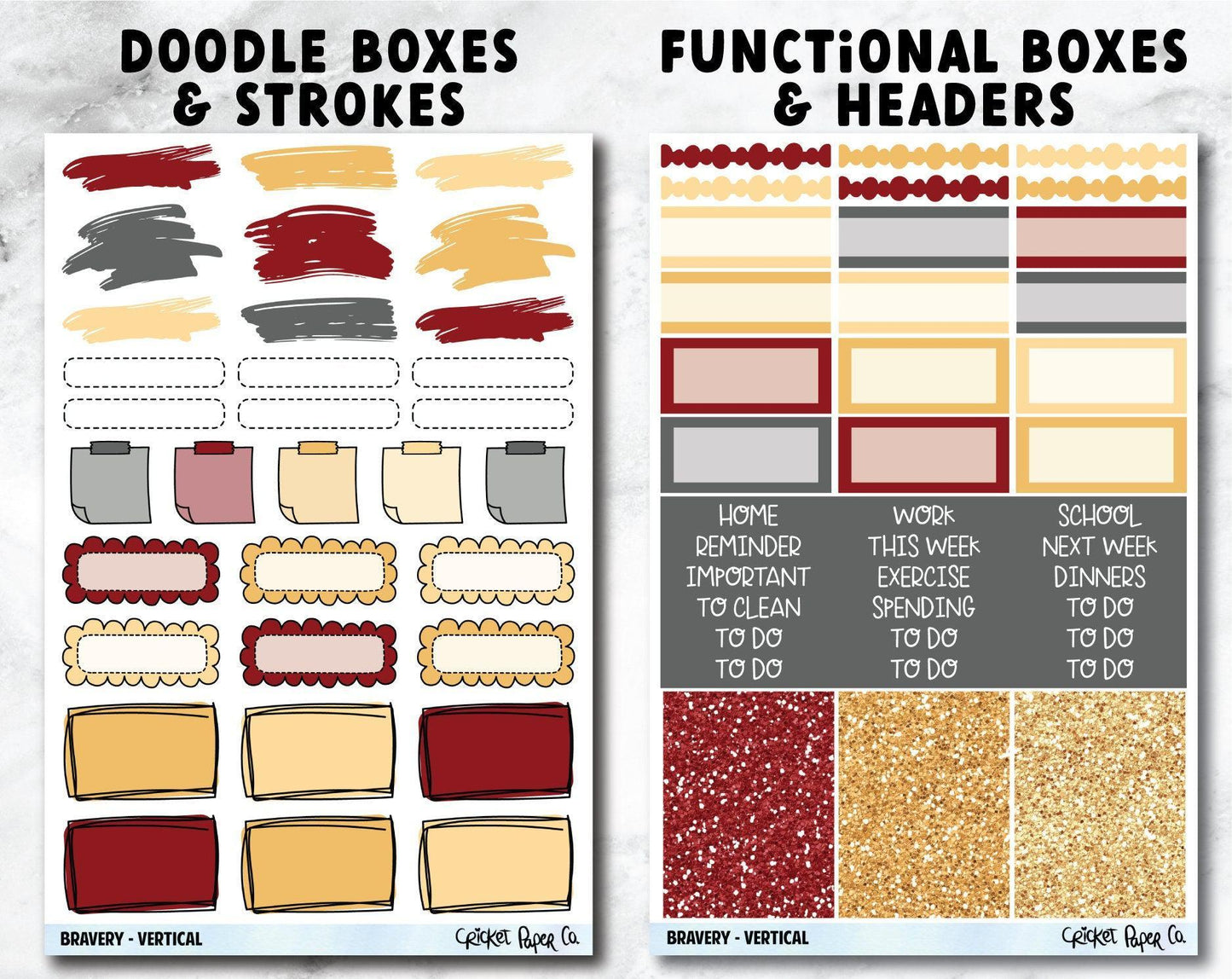 BRAVERY Planner Stickers - Full Kit-Cricket Paper Co.