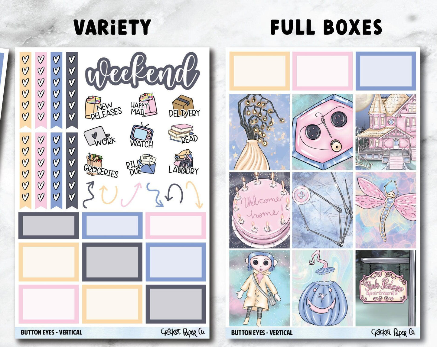 BUTTON EYES Planner Stickers - Full Kit-Cricket Paper Co.