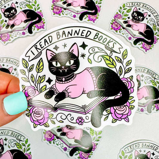 Banned Books Black Cat - Bookish Vinyl Sticker-Cricket Paper Co.