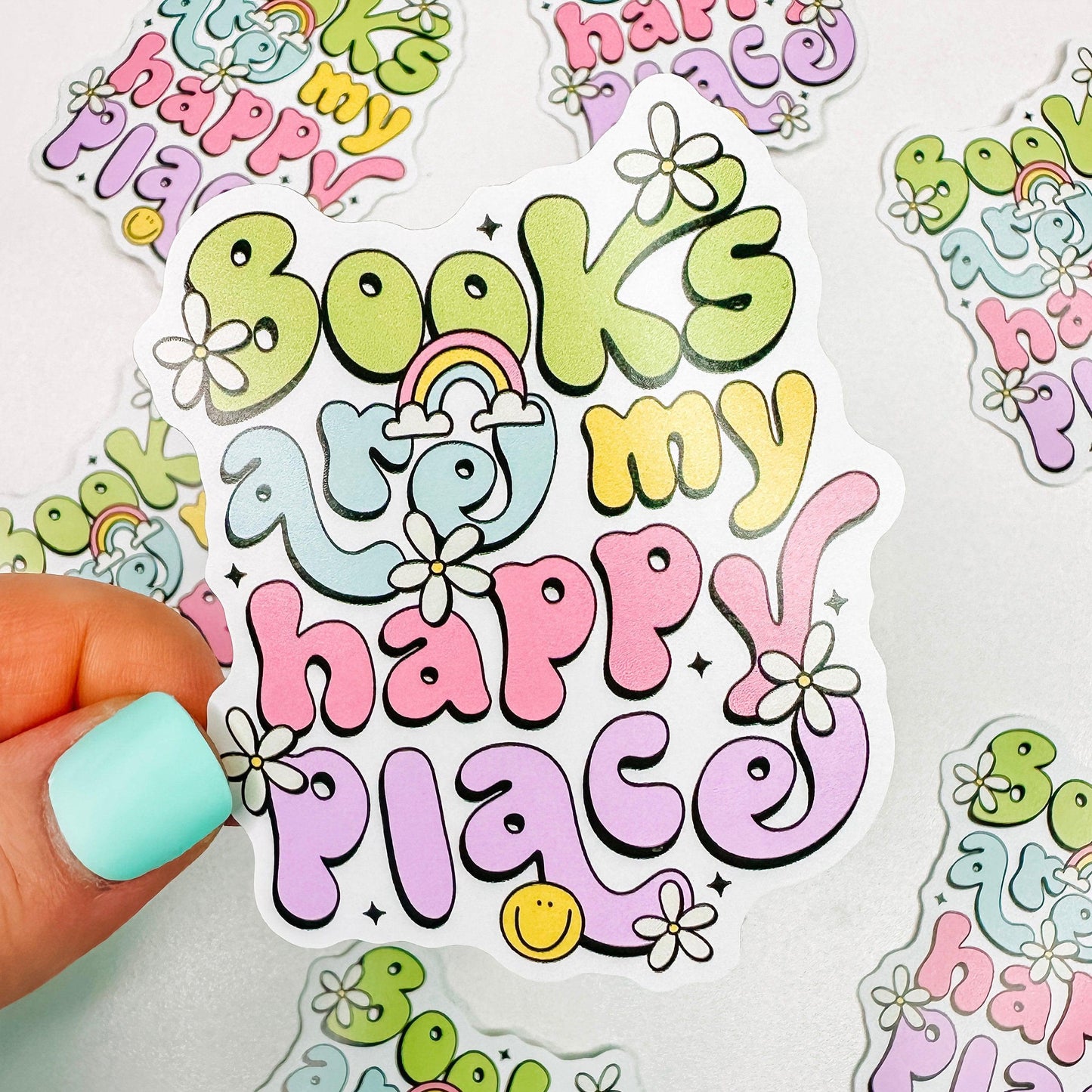 Books Are My Happy Place - Bookish Vinyl Sticker-Cricket Paper Co.