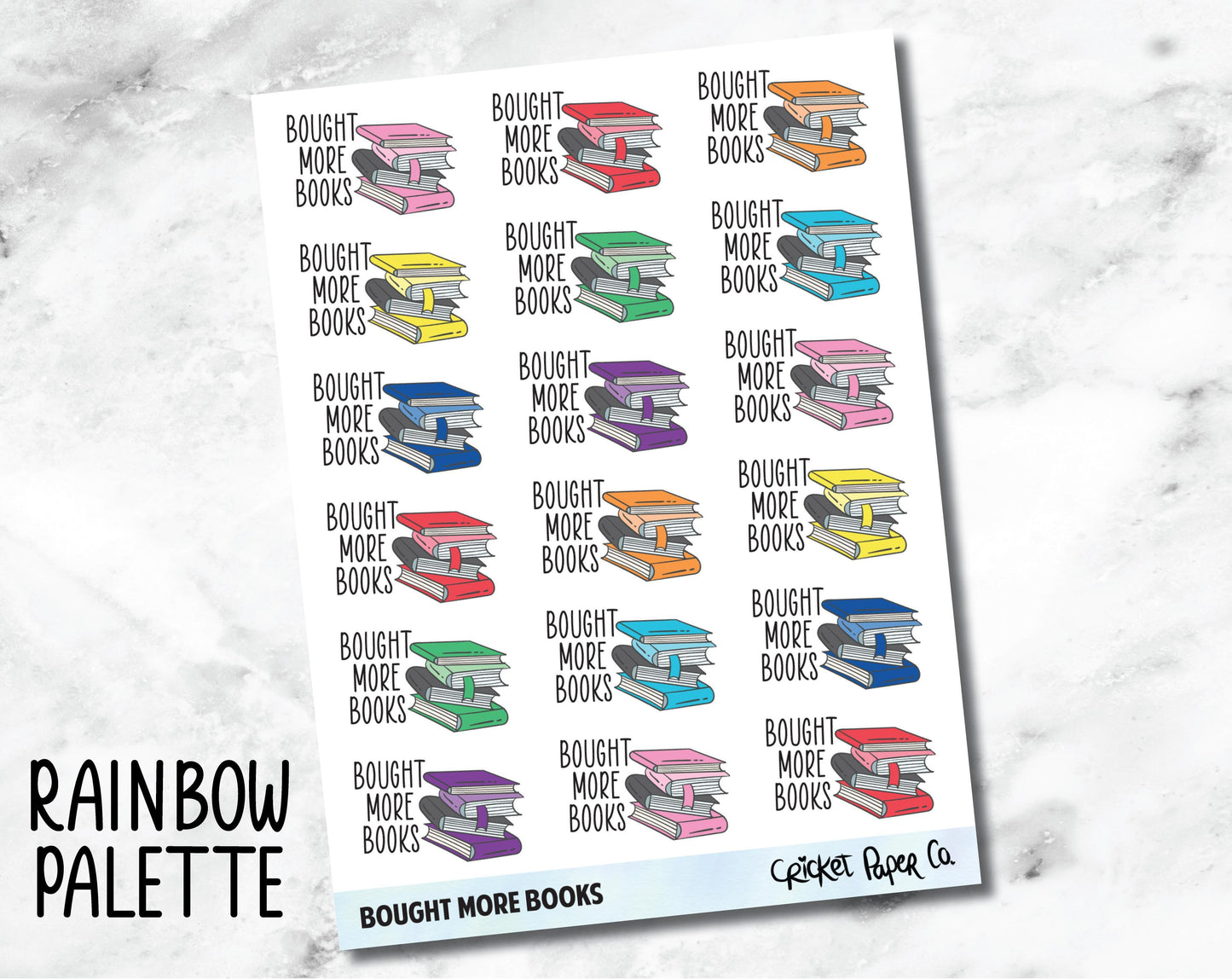 Bought More Books Typography Icon - Reading and Bookish Planner Stickers-Cricket Paper Co.