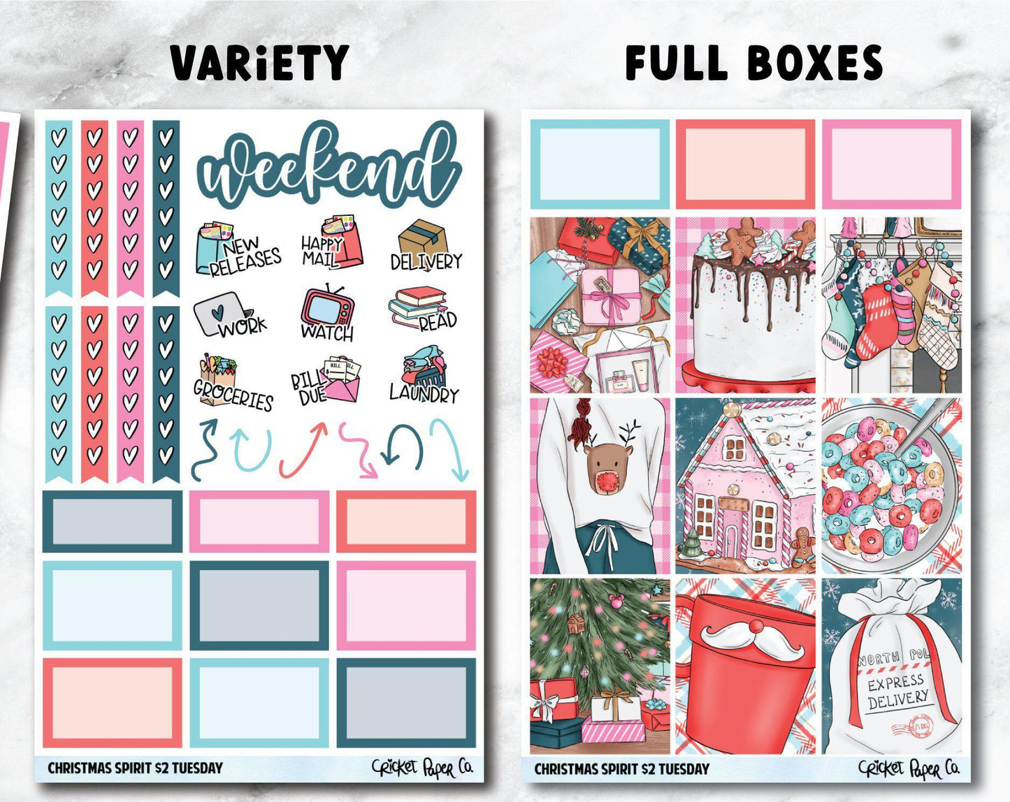 CHRISTMAS SPIRIT Planner Stickers - Full Kit-Cricket Paper Co.