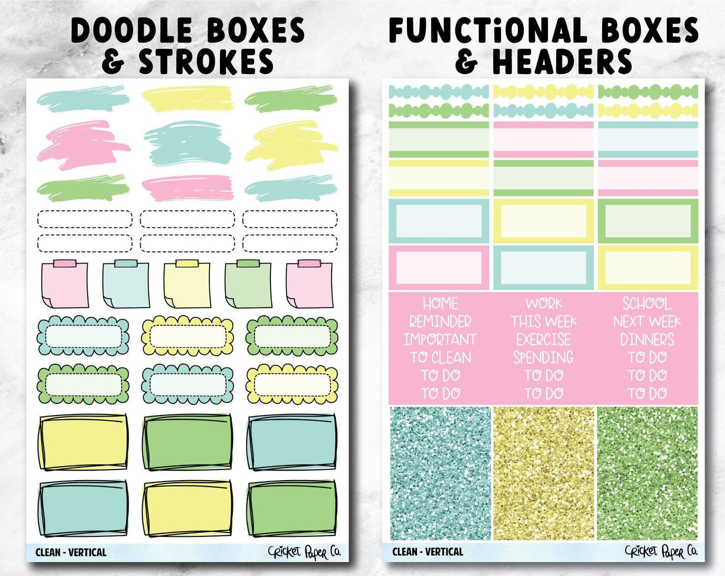 CLEAN Planner Stickers - Full Kit-Cricket Paper Co.