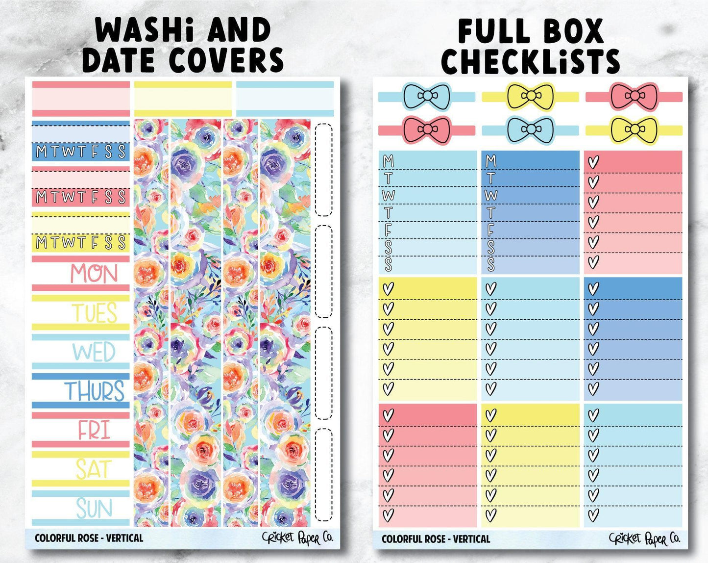 COLORFUL ROSE Planner Stickers - Full Kit-Cricket Paper Co.