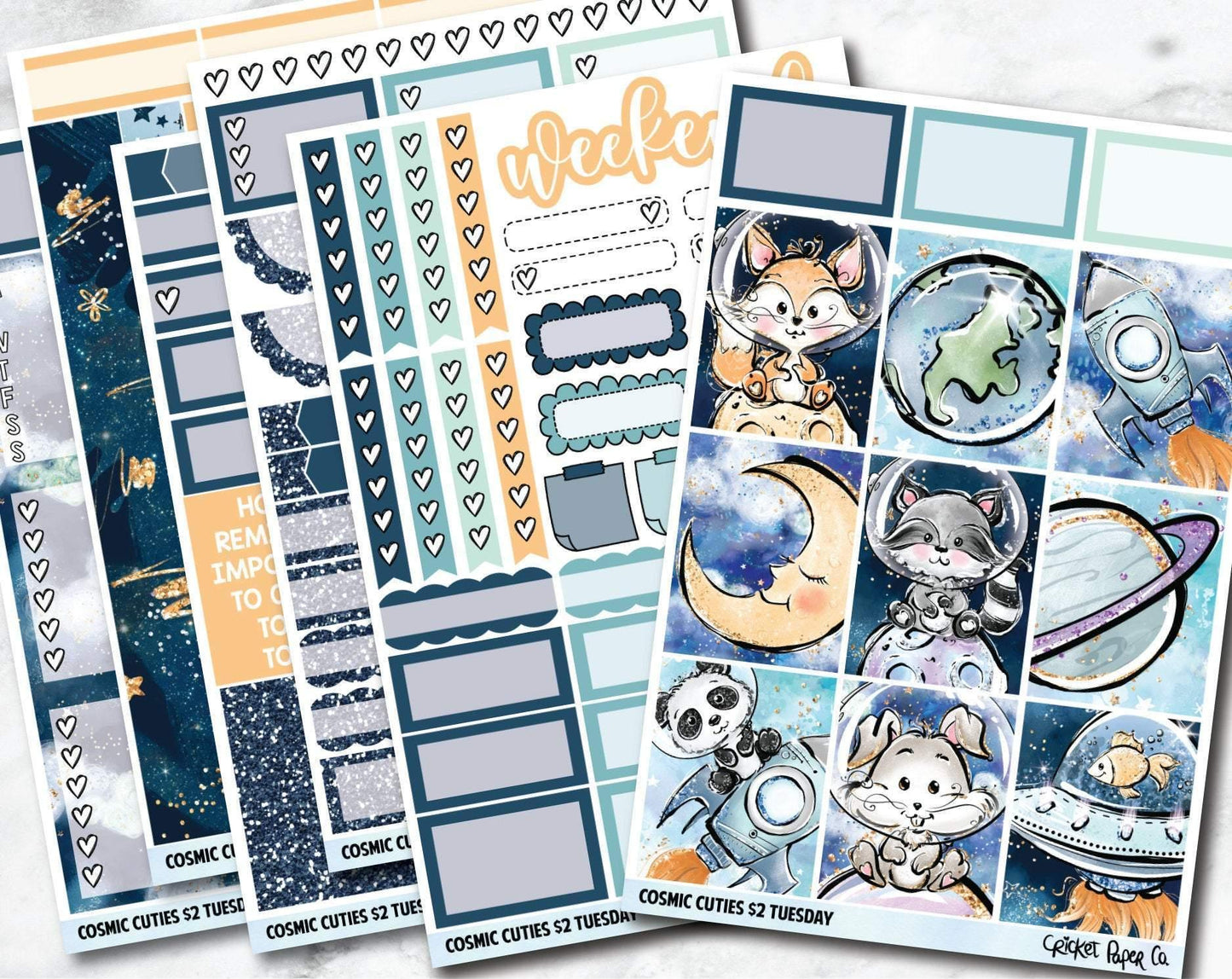 COSMIC CUTIES Planner Stickers - Full Kit-Cricket Paper Co.