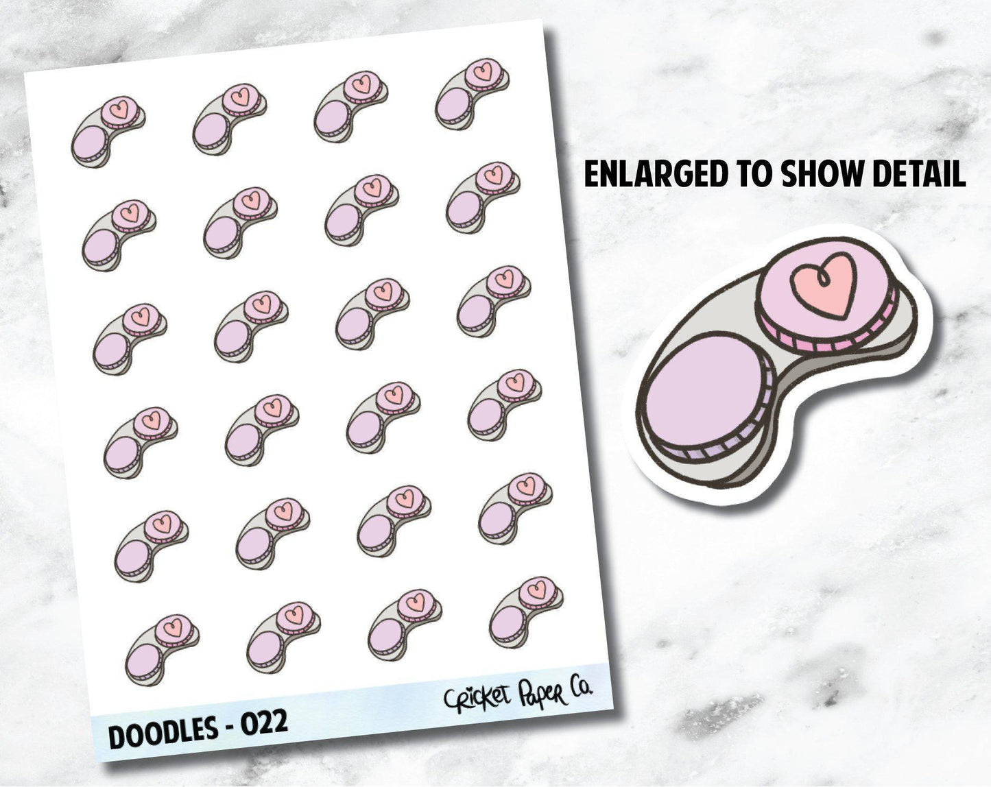 Contact Lenses, Contacts Case, Change Contacts Reminder Hand Drawn Doodles - 022-Cricket Paper Co.