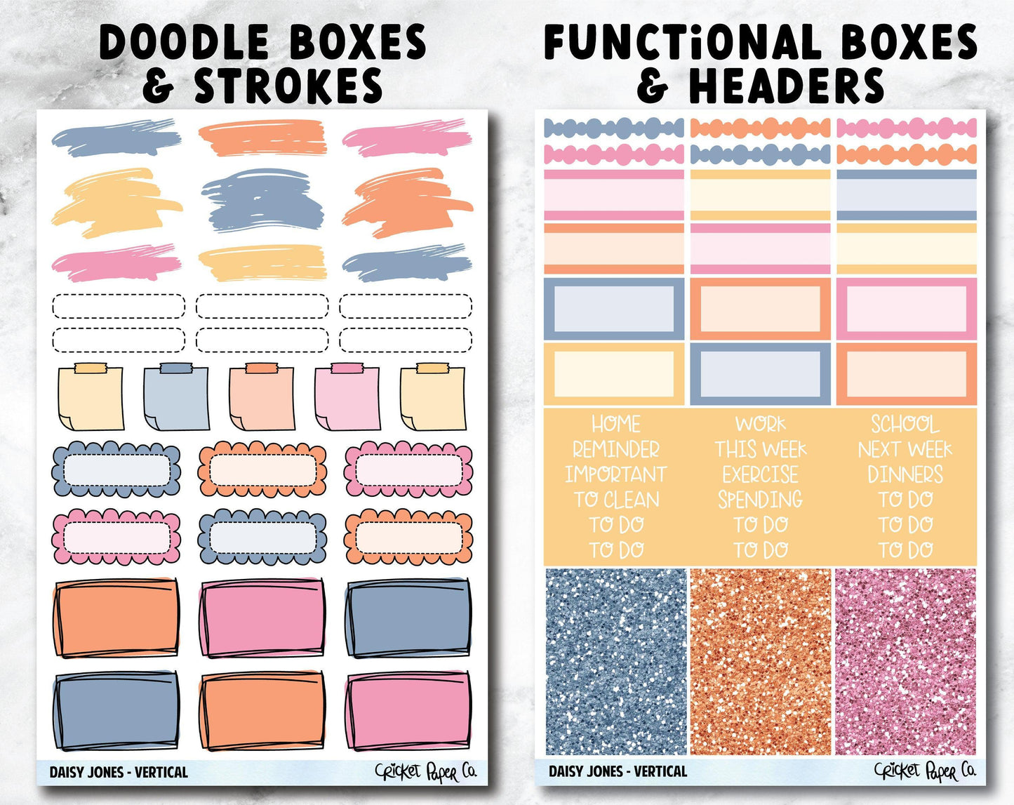 DAISY JONES Planner Stickers - Full Kit-Cricket Paper Co.