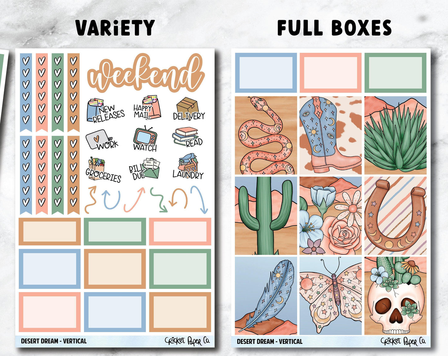 DESERT DREAM Planner Stickers - Full Kit-Cricket Paper Co.