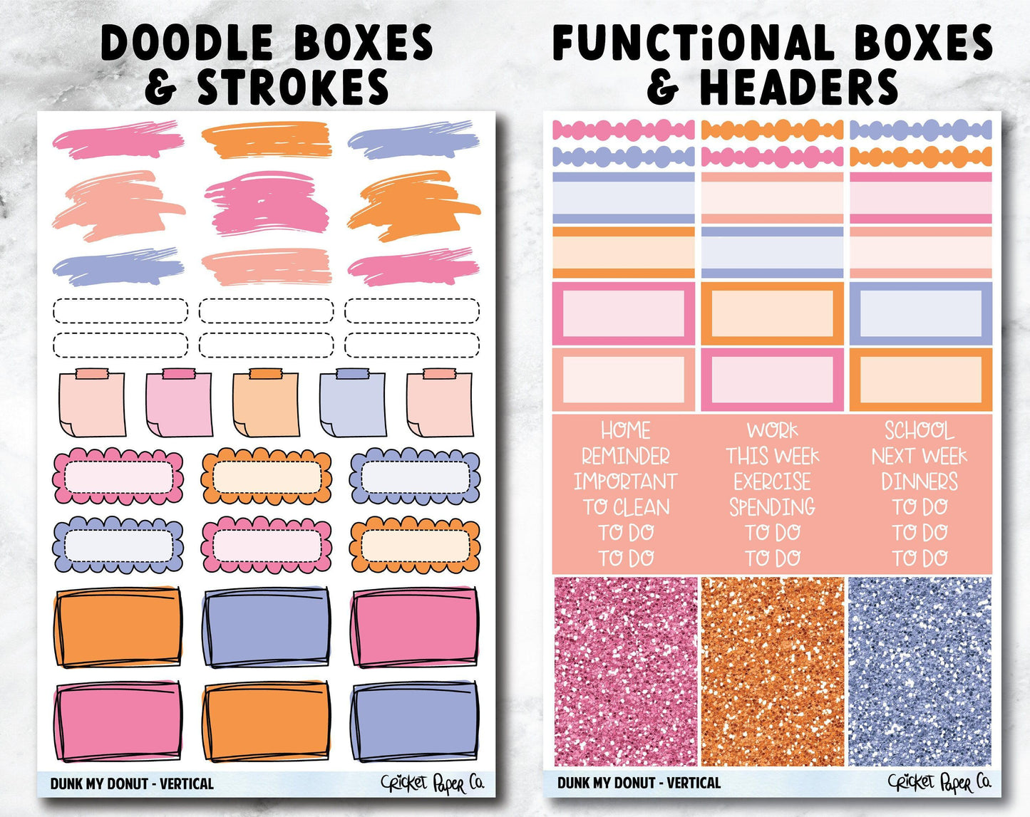 DUNK MY DONUT Planner Stickers - Full Kit-Cricket Paper Co.