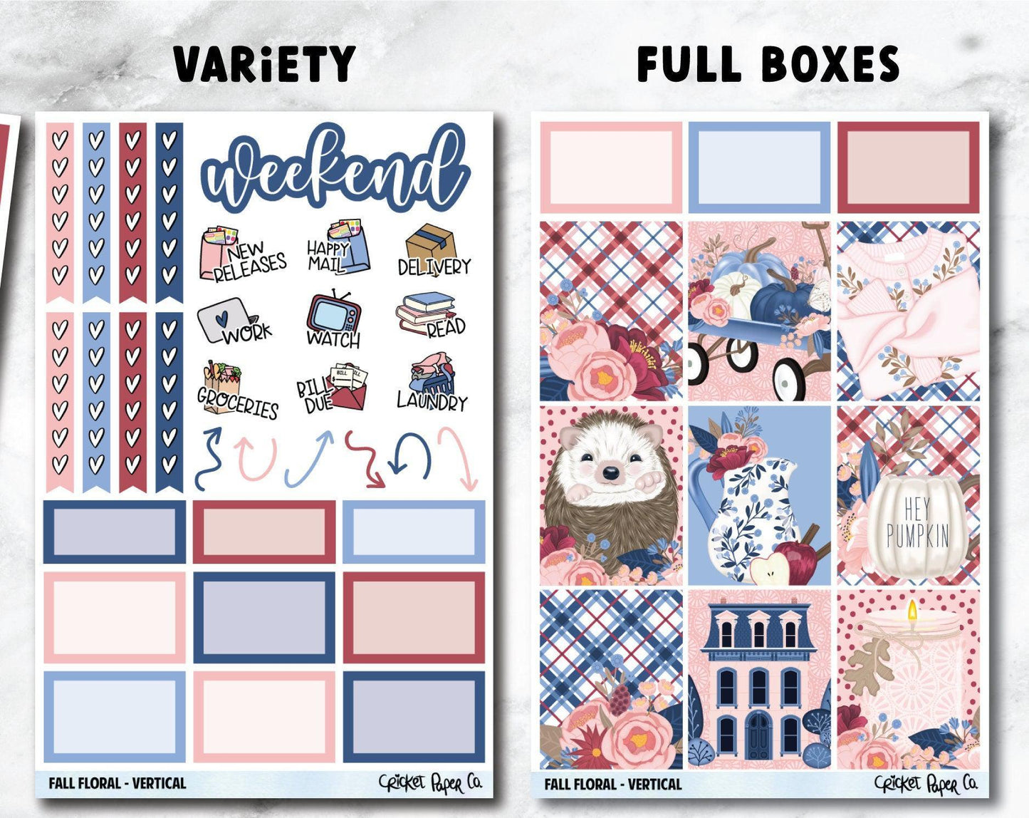 FALL FLORAL Planner Stickers - Full Kit-Cricket Paper Co.