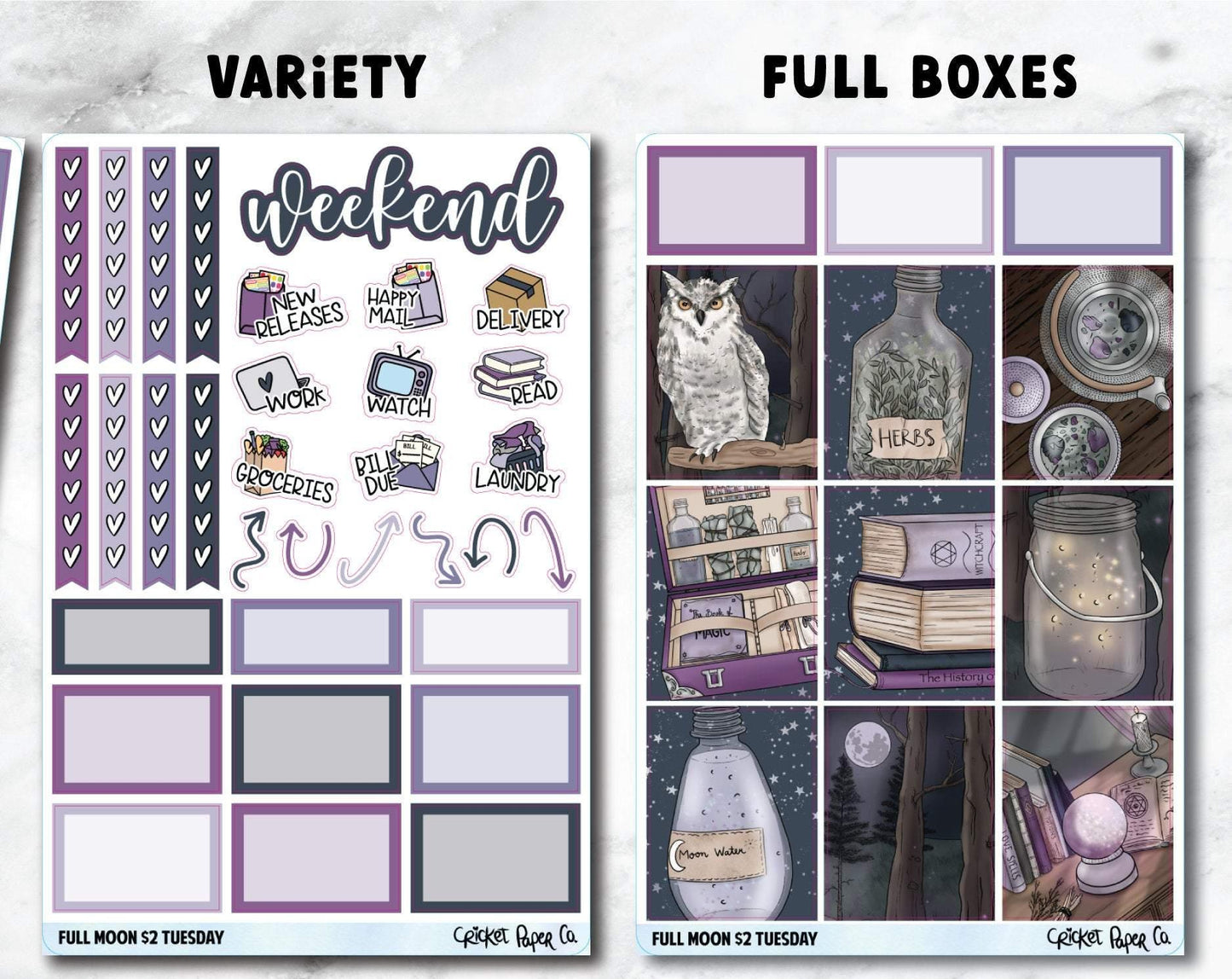 FULL MOON Planner Stickers - Full Kit-Cricket Paper Co.