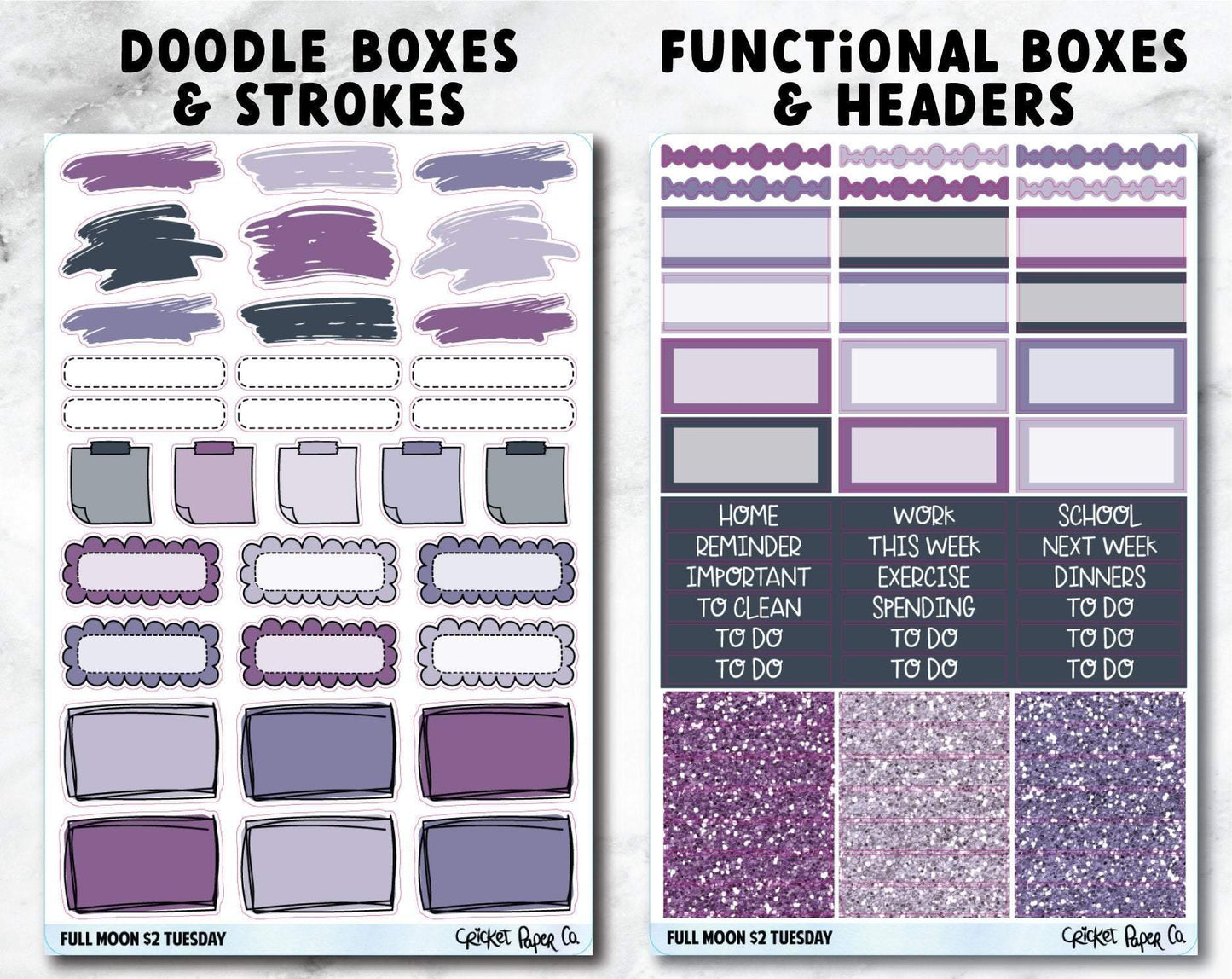FULL MOON Planner Stickers - Full Kit-Cricket Paper Co.