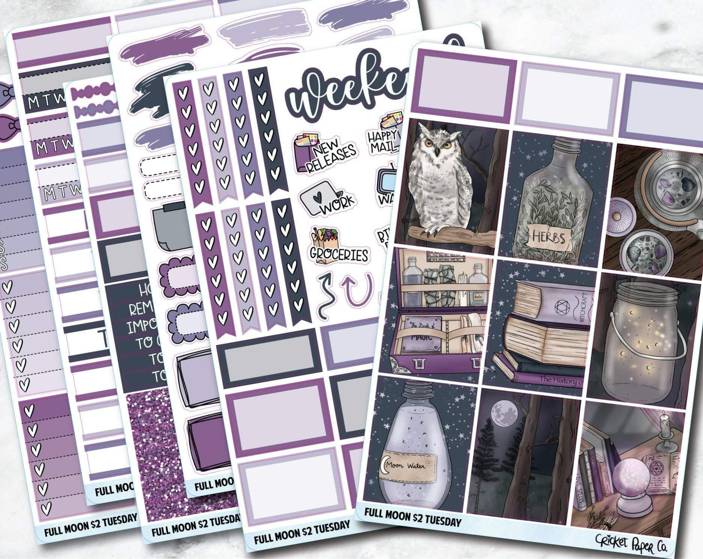 FULL MOON Planner Stickers - Full Kit-Cricket Paper Co.