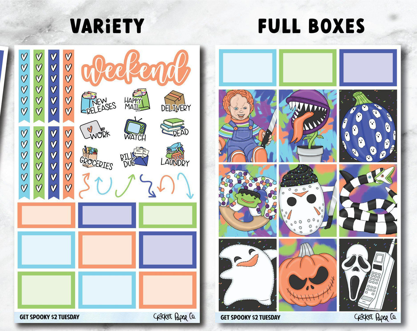 GET SPOOKY Planner Stickers - Full Kit-Cricket Paper Co.