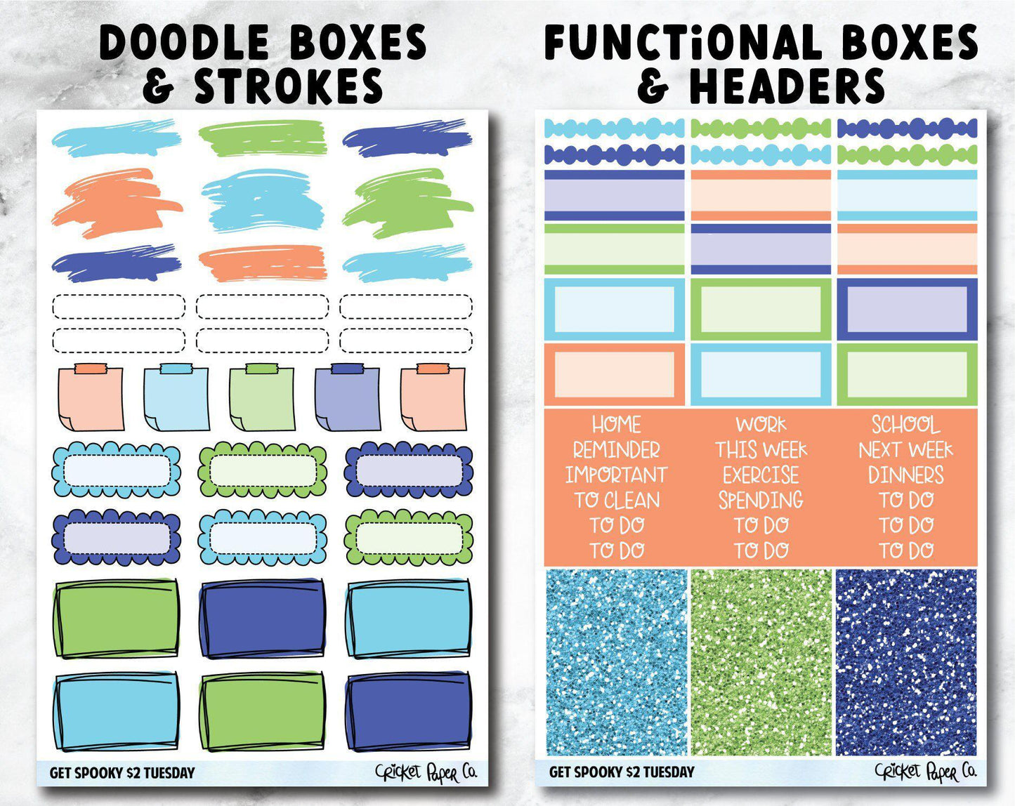 GET SPOOKY Planner Stickers - Full Kit-Cricket Paper Co.