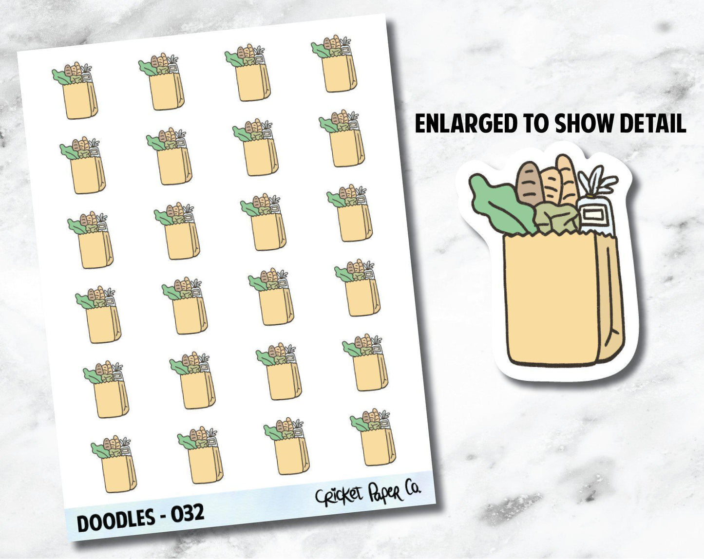 Groceries, Shopping Trip, Grocery Store, Grocery Bag Hand Drawn Doodles - 032-Cricket Paper Co.