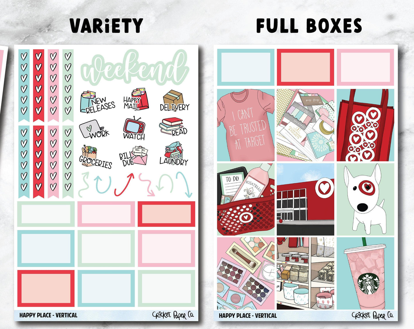 HAPPY PLACE Planner Stickers - Full Kit-Cricket Paper Co.