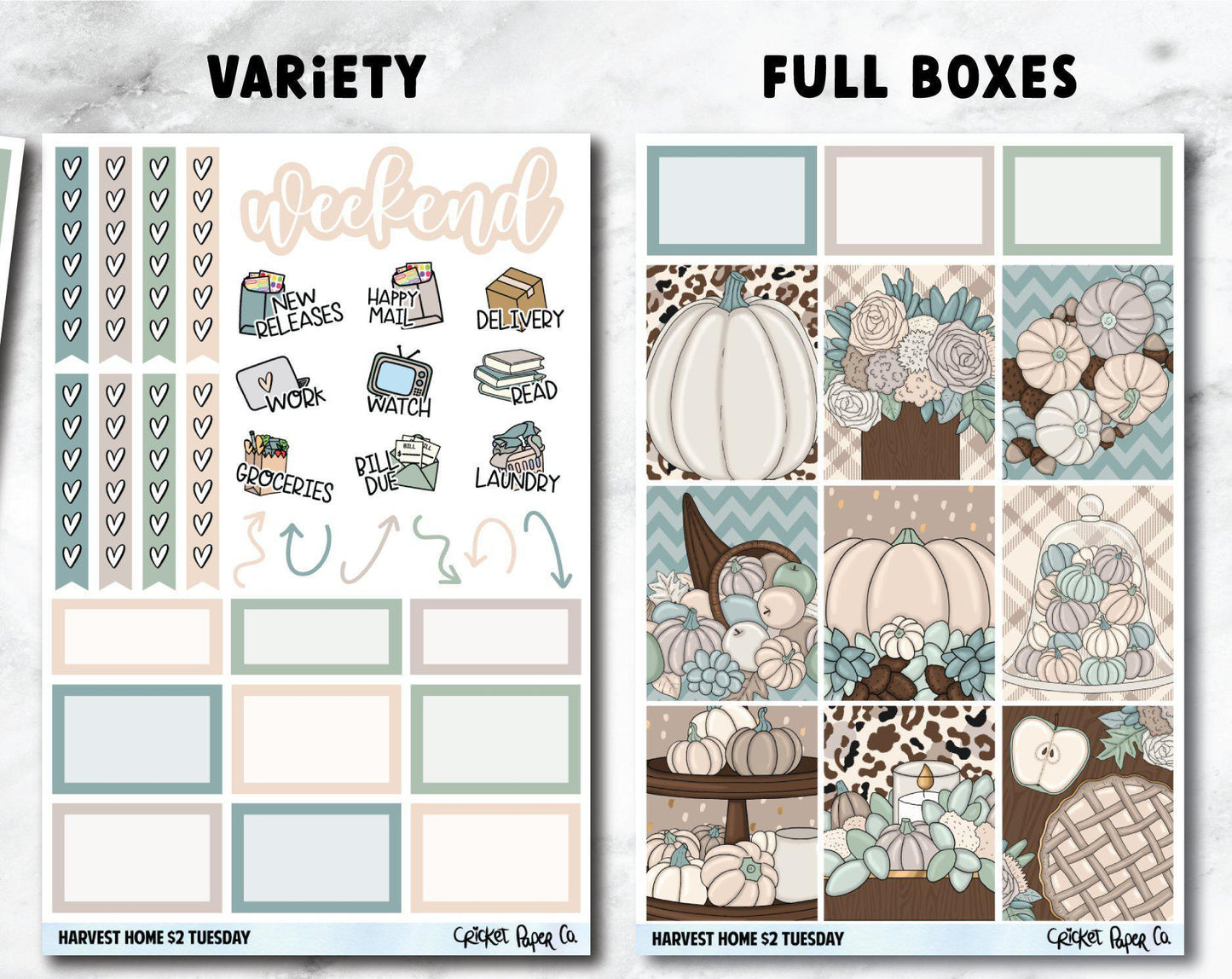 HARVEST HOME Planner Stickers - Full Kit-Cricket Paper Co.