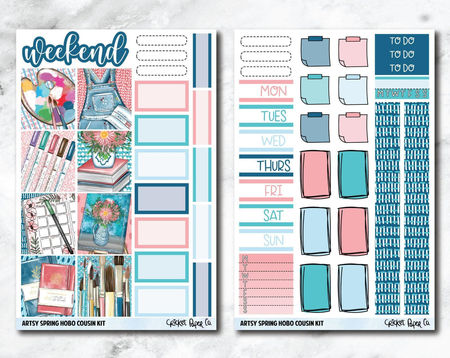 HOBONICHI COUSIN Planner Stickers Mini Kit - Artsy Spring-Cricket Paper Co.