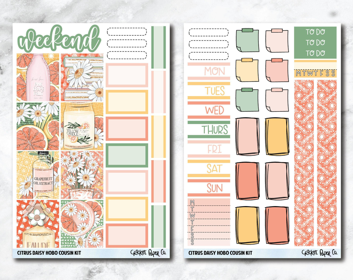 HOBONICHI COUSIN Planner Stickers Mini Kit - Citrus Daisy-Cricket Paper Co.