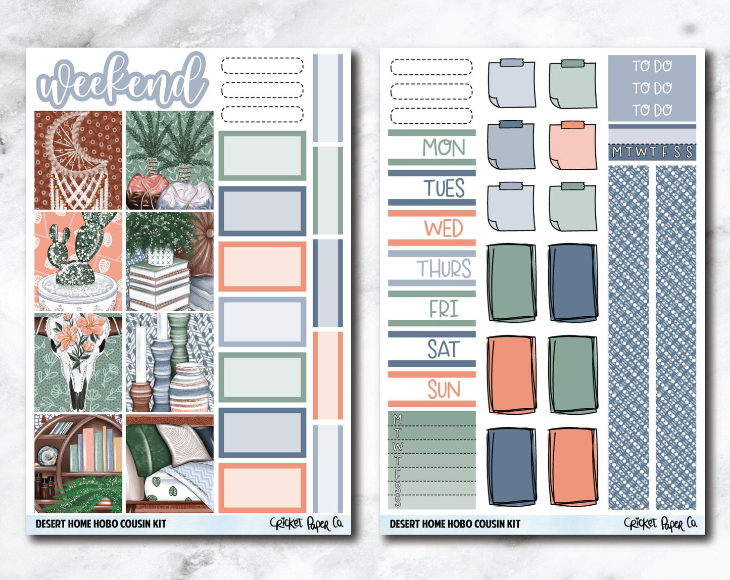 HOBONICHI COUSIN Planner Stickers Mini Kit - Desert Home-Cricket Paper Co.