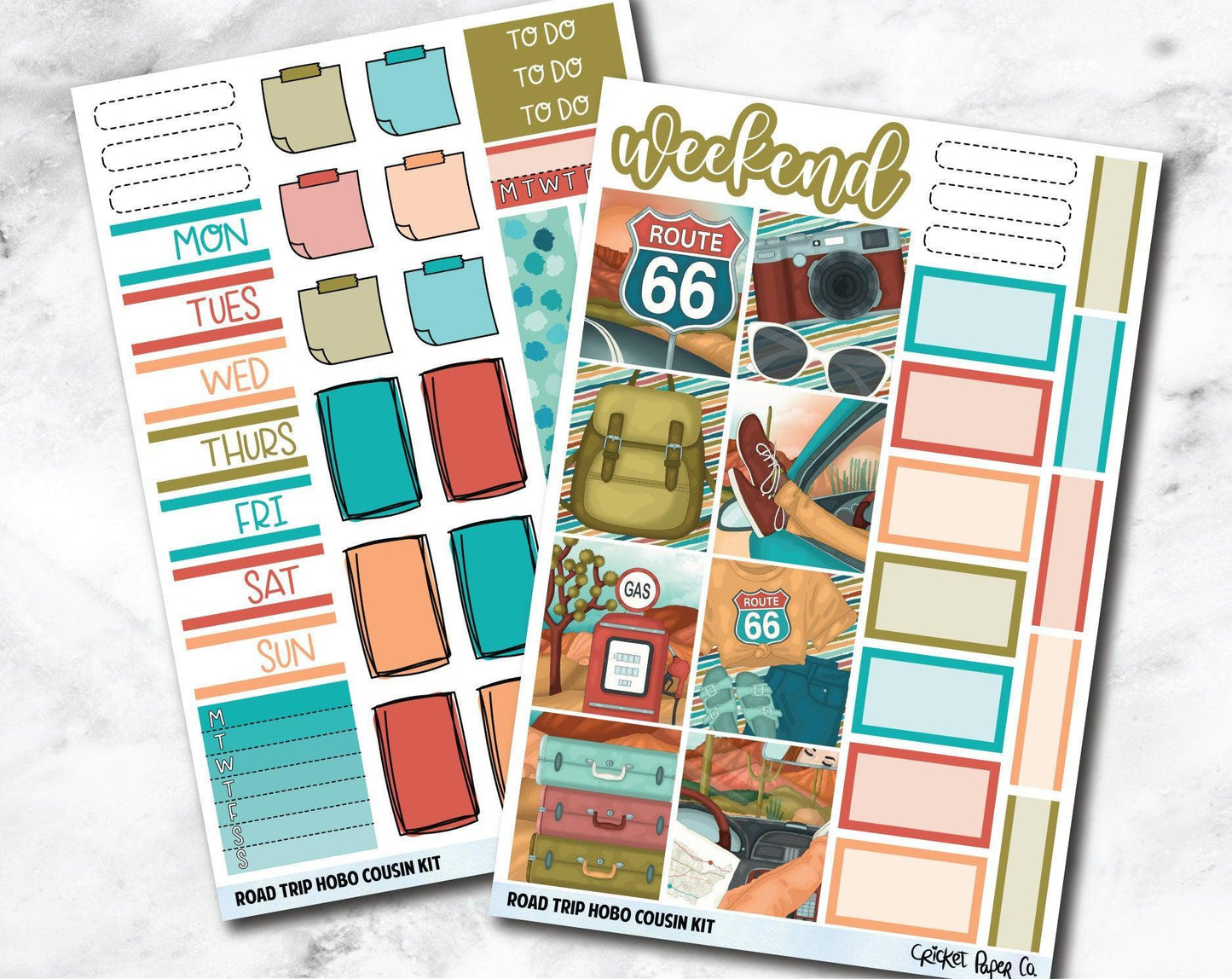 HOBONICHI COUSIN Planner Stickers Mini Kit - Road Trip-Cricket Paper Co.