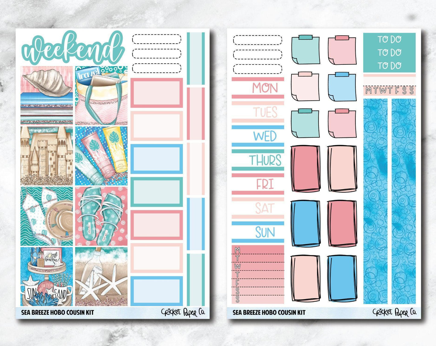 HOBONICHI COUSIN Planner Stickers Mini Kit - Sea Breeze-Cricket Paper Co.