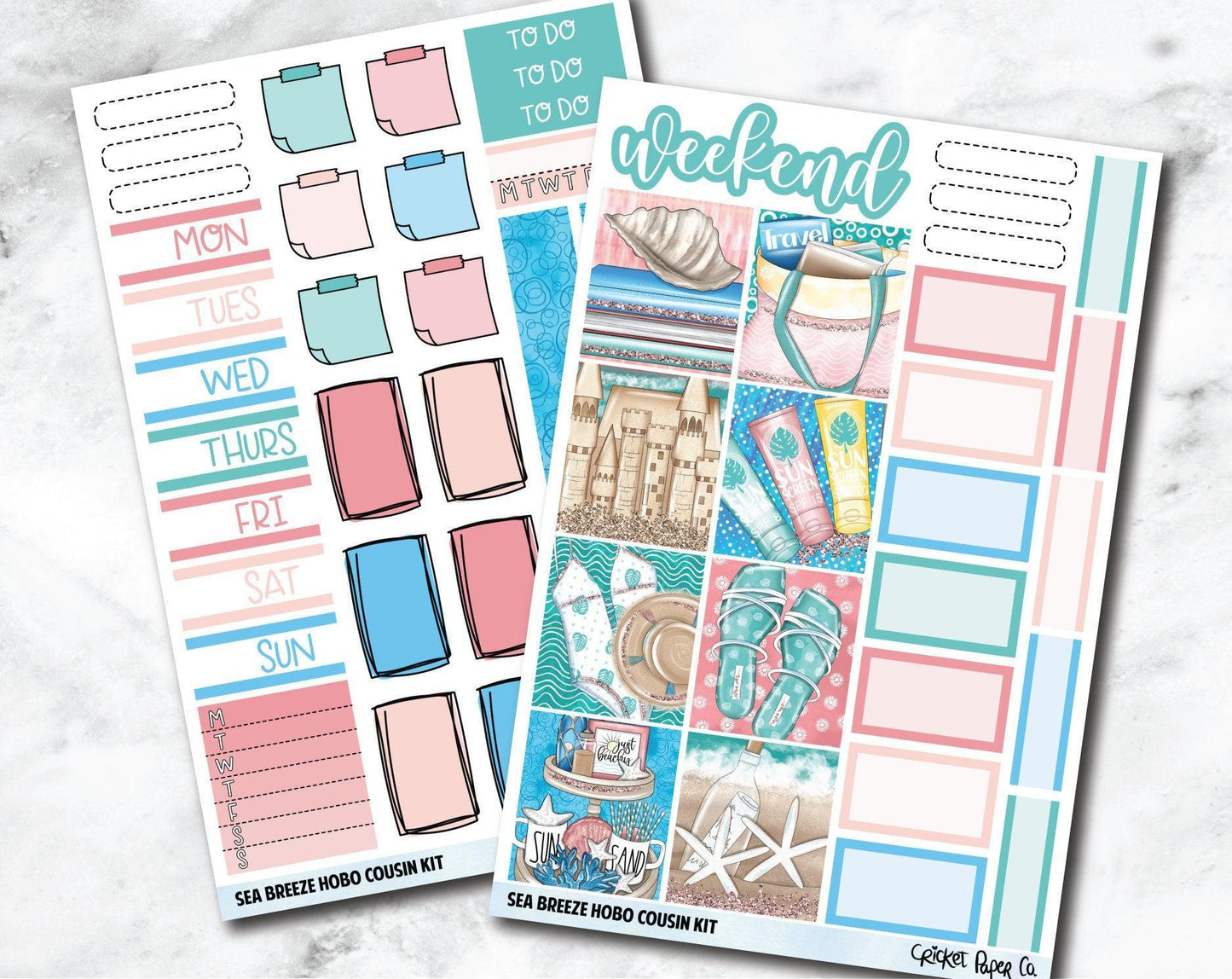 HOBONICHI COUSIN Planner Stickers Mini Kit - Sea Breeze-Cricket Paper Co.