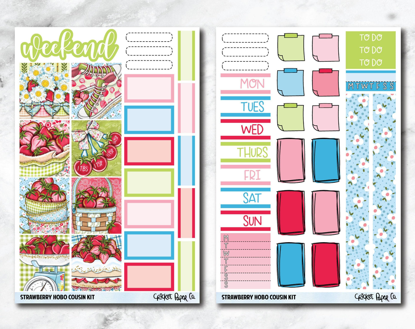HOBONICHI COUSIN Planner Stickers Mini Kit - Strawberry-Cricket Paper Co.