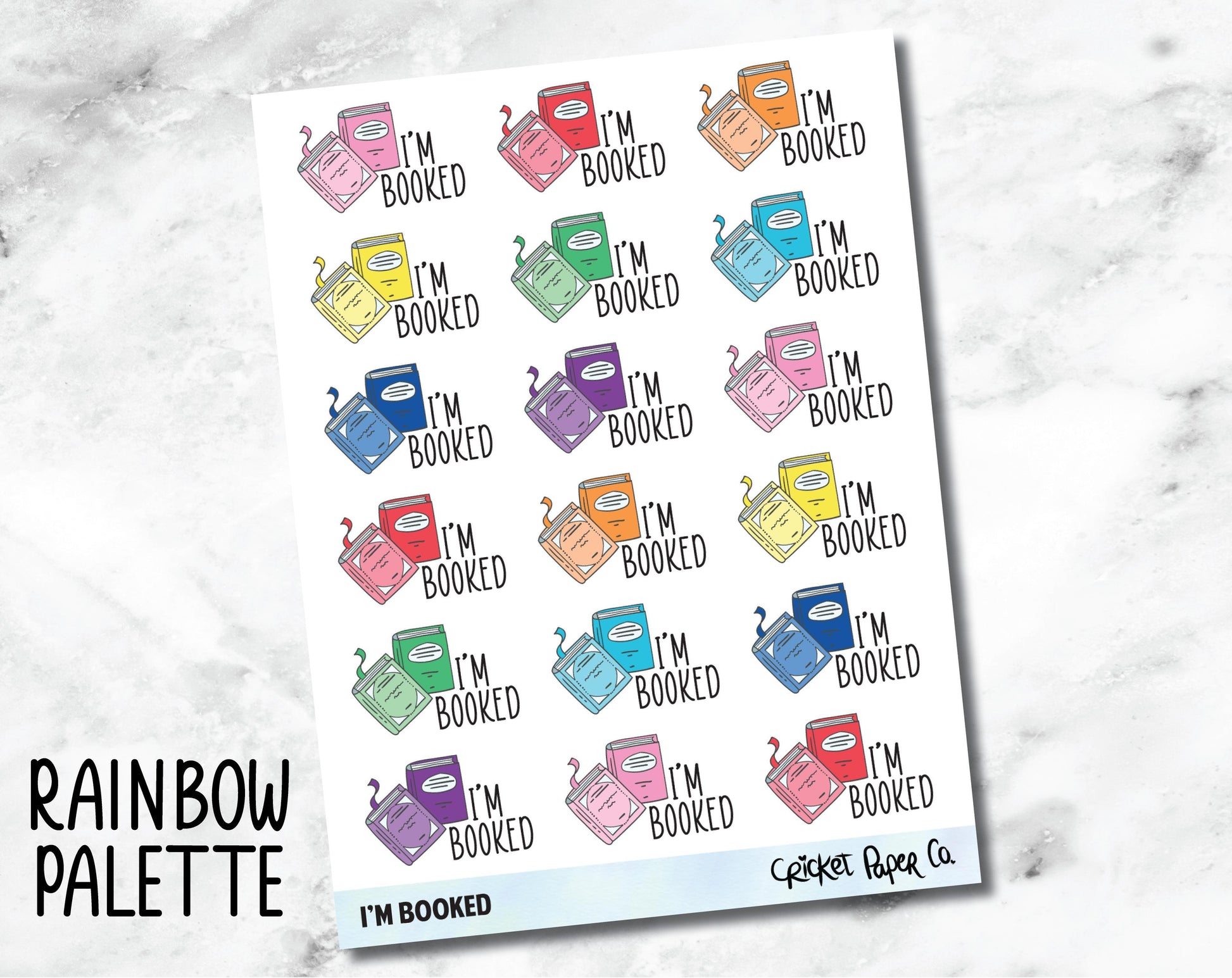 I'm Booked Typography Icon - Reading and Bookish Planner Stickers-Cricket Paper Co.