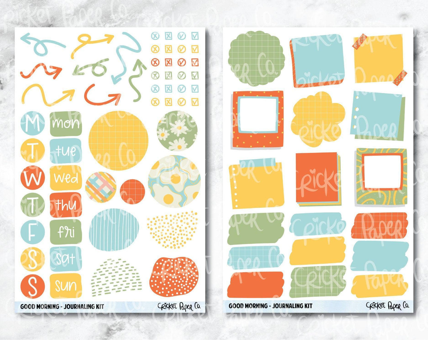 JOURNALING KIT Stickers for Planners, Journals and Notebooks - Good Morning-Cricket Paper Co.