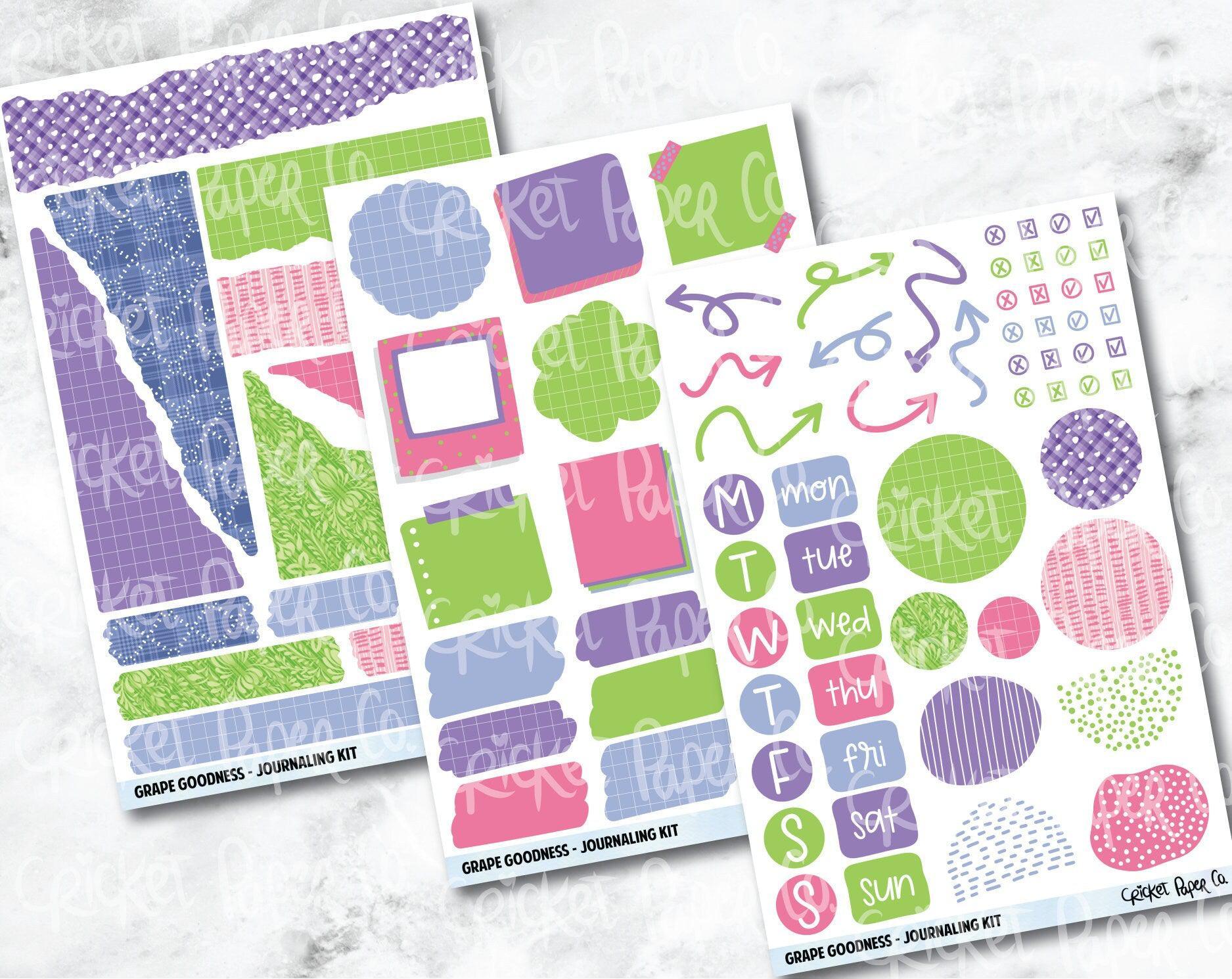 JOURNALING KIT Stickers for Planners, Journals and Notebooks - Grape G –  Cricket Paper Co.