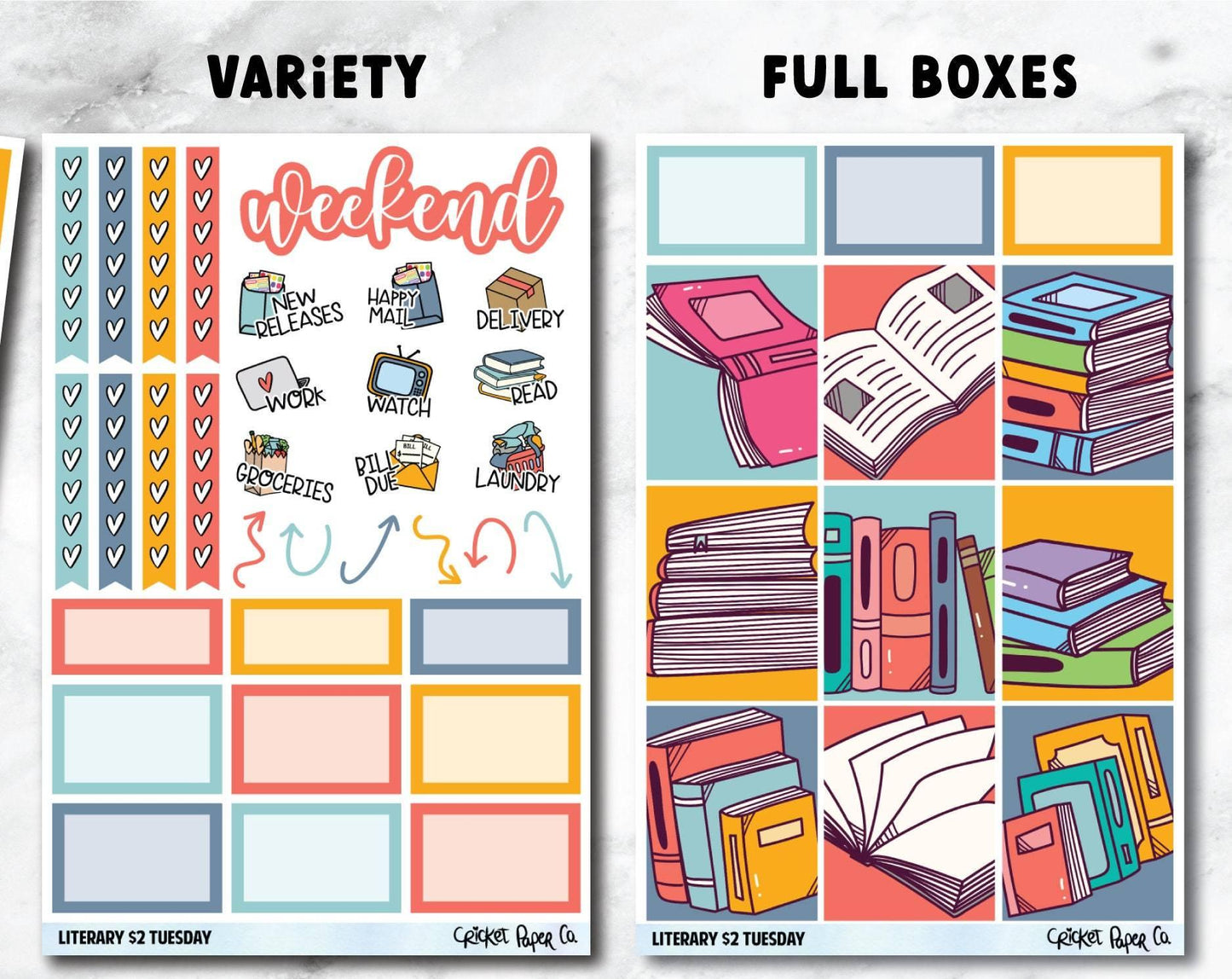 LITERARY Planner Stickers - Full Kit-Cricket Paper Co.