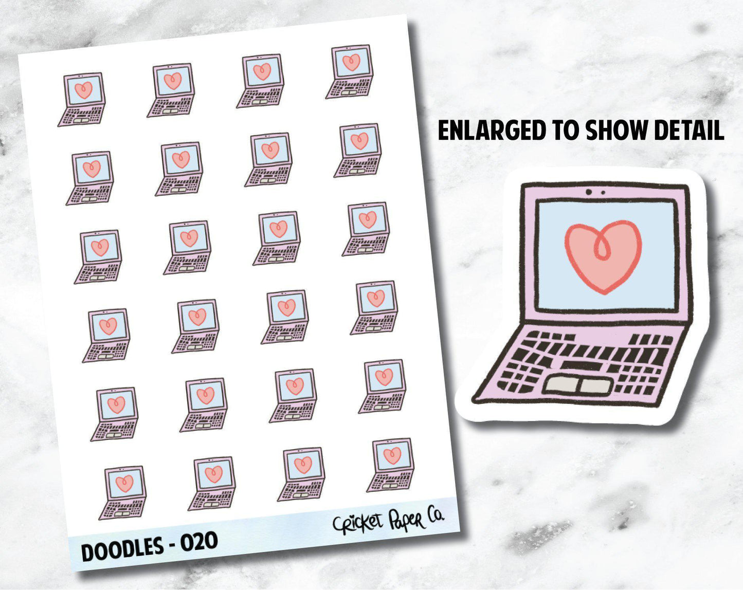 Laptop, Work, Computer, Internet Bill Hand Drawn Doodles - 020-Cricket Paper Co.