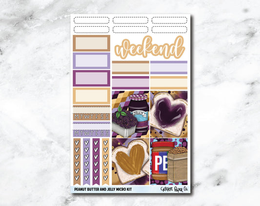 MICRO KIT Planner Stickers - Peanut Butter and Jelly-Cricket Paper Co.